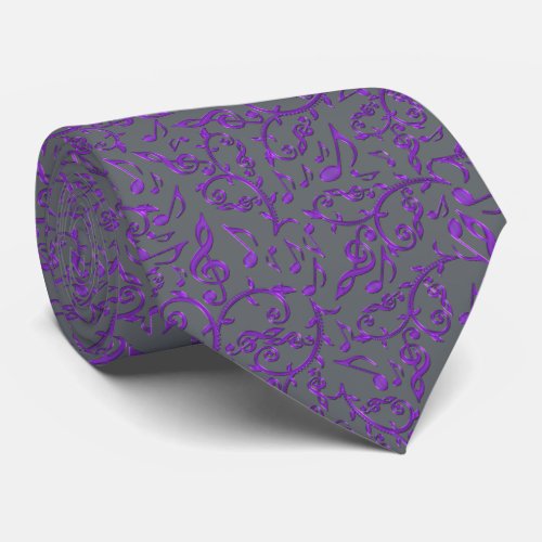 Purple Music Notes Customizable Color Tie