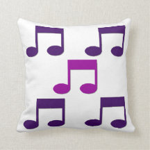 Purple Music Notes Theme Pillow Cushion