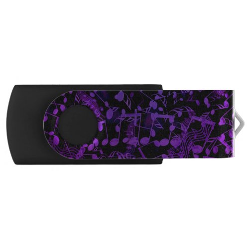 Purple Music Notes USB Flash Drive