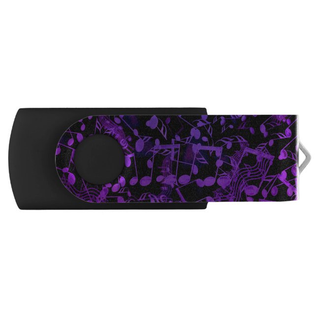 Purple Music Notes USB Flash Drive (Front)