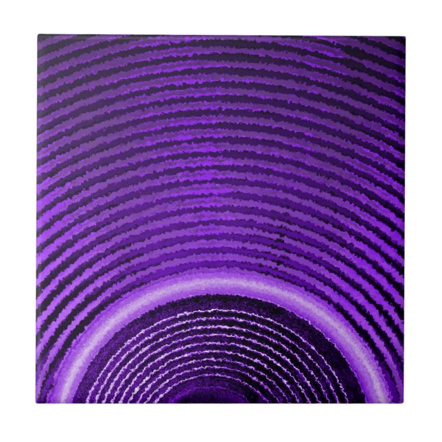 Purple music speaker and sound waves ceramic tile (Front)