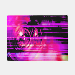 Purple music speakers doormat