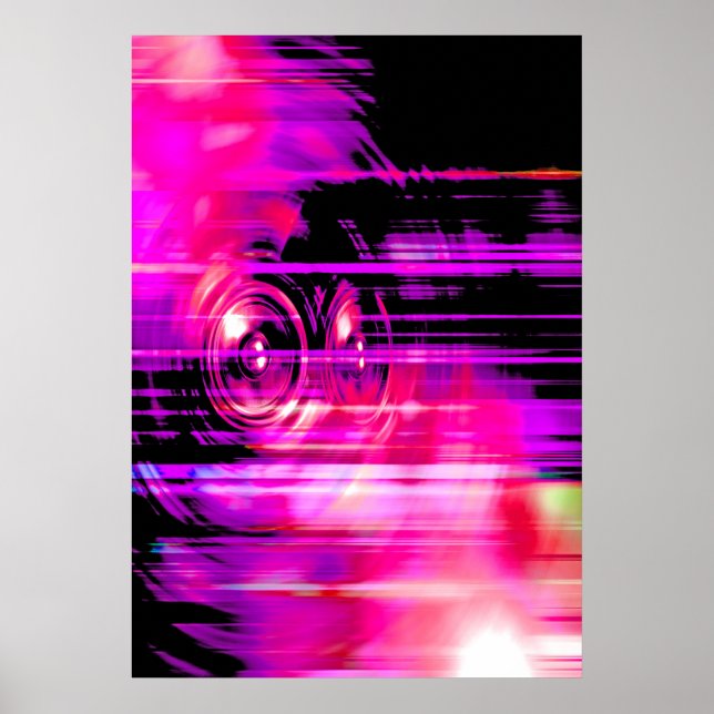 Purple music speakers poster (Front)
