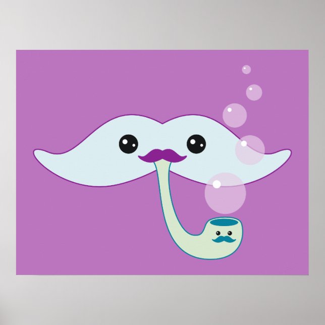 Purple Mustache Poster (Front)