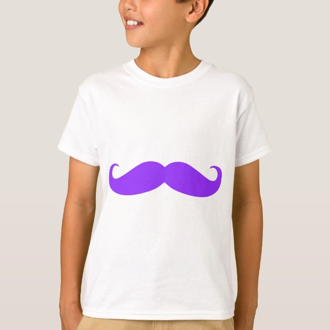 Purple Mustache Stache T-Shirt (Front)
