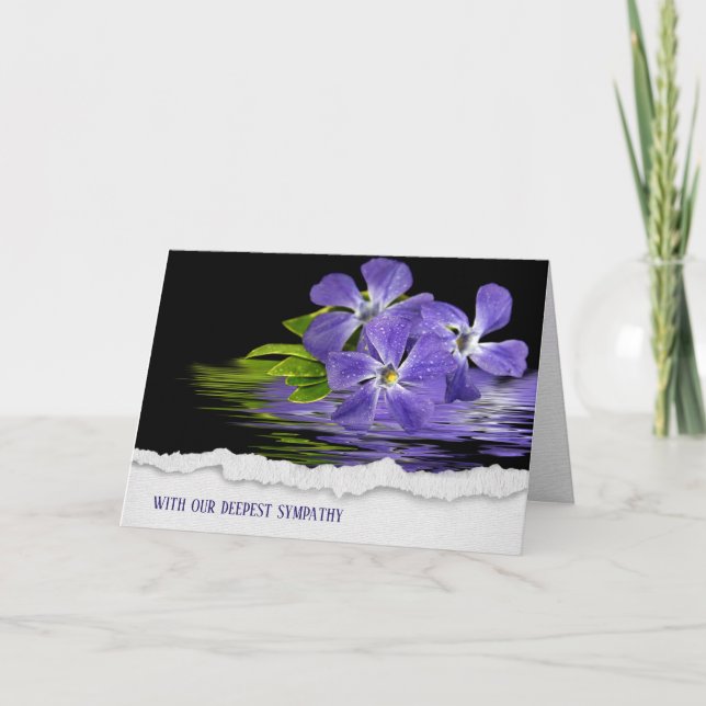 Purple Myrtle Flower Sympathy Card (Front)