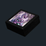 Purple Mystic Dragon Gothic Gift Box<br><div class="desc">A fantasy digital art piece of a majestic purple and blue dragon curled around a stack of glowing purple and turquoise stones. The dragon has iridescent scales with a gradient from deep purple to bright blue, detailed with intricate patterns and spikes along its back. Its body is coiled in a...</div>