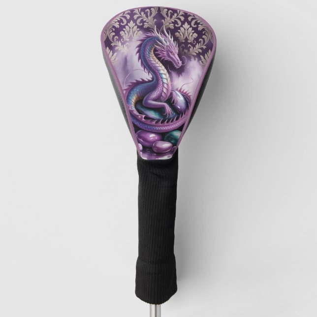 Purple Mystic Dragon Gothic Golf Head Cover (Front)