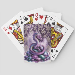 Purple Mystic Dragon Gothic Poker Cards