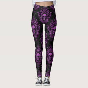 Purple Mystic Skull Leggings