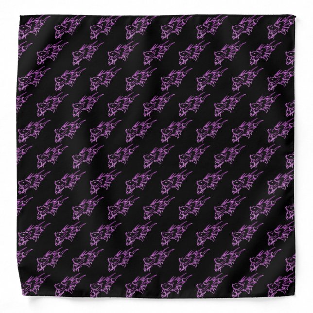 Purple Mythical Dragon Head Bandana (Front)