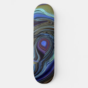 Purple N Gold Feather Abstract Skateboard Deck