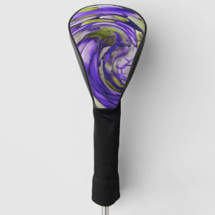 Purple N Lime Abstract Art Golf Head Cover