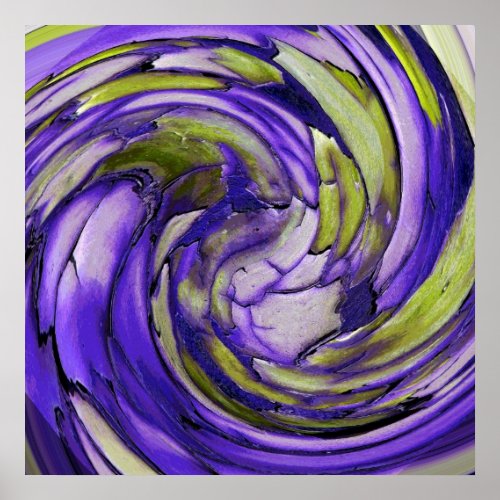 Purple N Lime Abstract Art  Poster