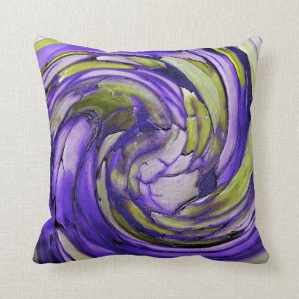 Purple N Lime Abstract Art Throw Pillow