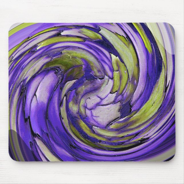 Purple N Lime Abstract Dolphin Art Mouse Pad (Front)