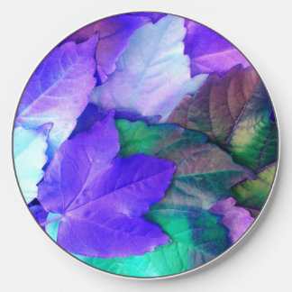 Purple N Teal Leaves Wireless Charger