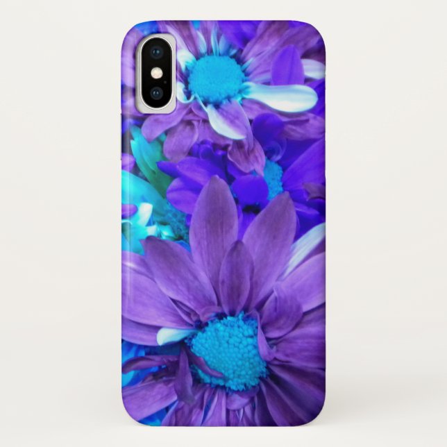 Purple N Turquoise Bouquet Case-Mate iPhone Case (Back)