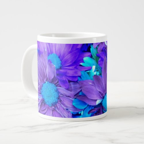 Purple N Turquoise Daisies Mugs