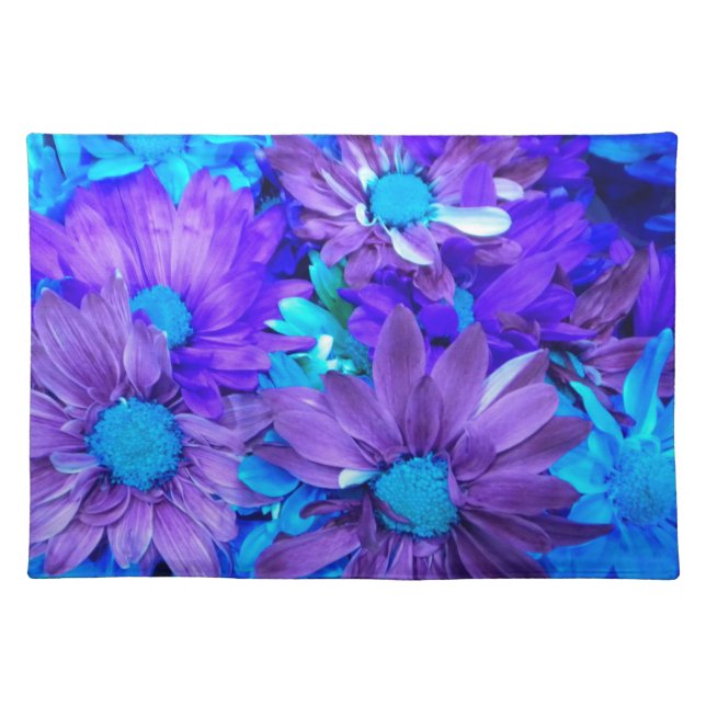Purple N Turquoise Daisy Bouquet Placemat (Front)