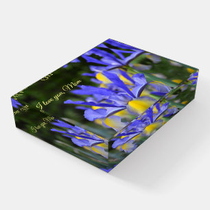 Purple N Yellow Irises, I love you Mom, Customize Paperweight