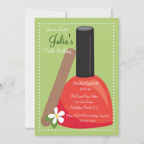 Purple Nail Polish Birthday Invite