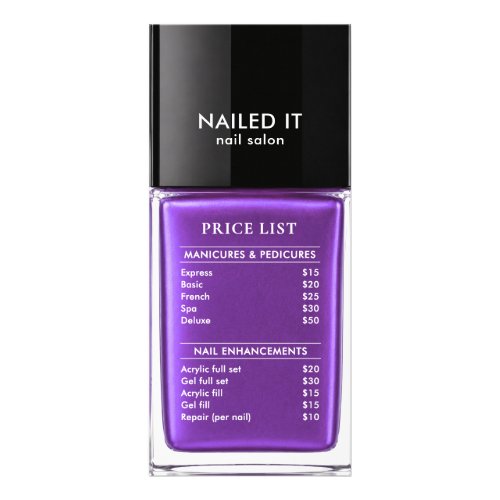 Purple Nail Polish Bottle Nail Salon Price List Rack Card
