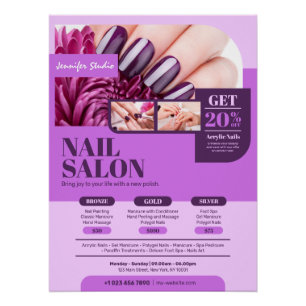 Purple Nail Salon, Makeup Artist - Glossy Poster