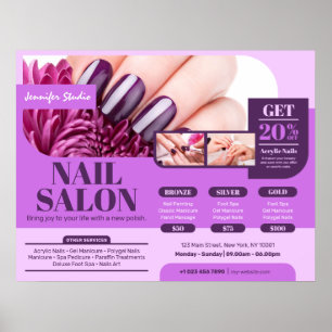 Purple Nail Salon, Makeup Artist (Horizontal) Poster