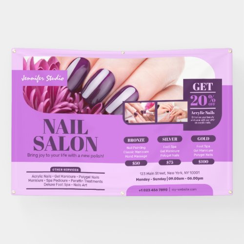 Purple Nail Salon Makeup Artist Salon Banner