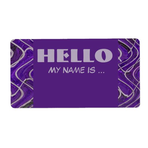 purple name badge custom shipping label | Zazzle