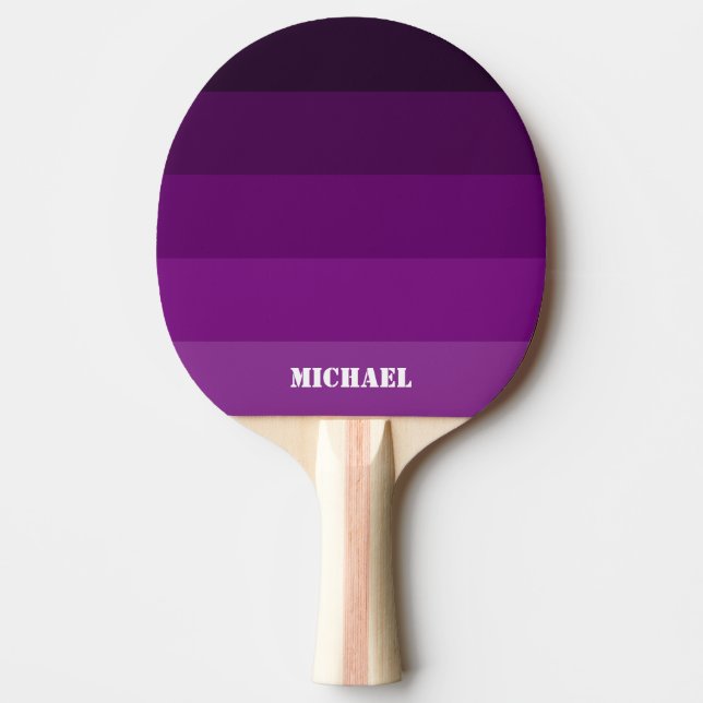 Purple Name Black Ping Pong Paddle (Front)