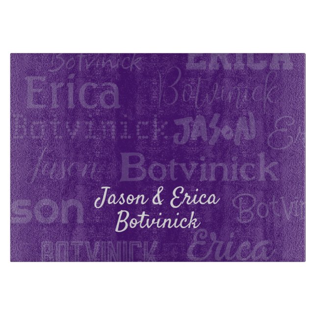 Purple Name Challah Board (Front)