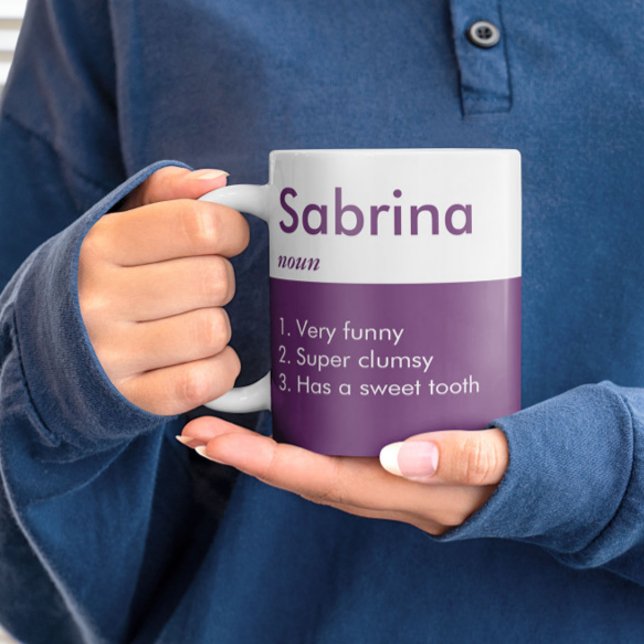 Purple Name Definition Custom Funny Birthday  Coffee Mug (Creator Uploaded)