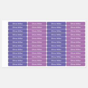 Purple name labels for school camp daycare