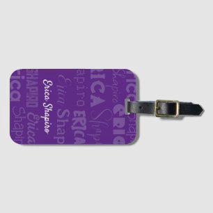 Purple Name Luggage Tag