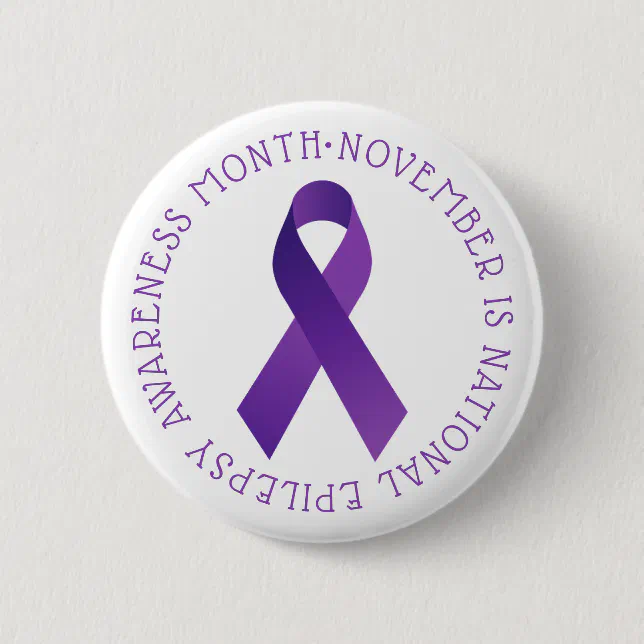 Purple National Epilepsy Awareness Month Ribbon Button | Zazzle