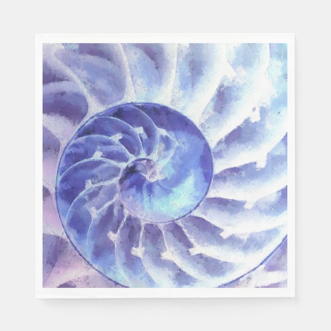 Purple Nautilus Art Napkins (Front)