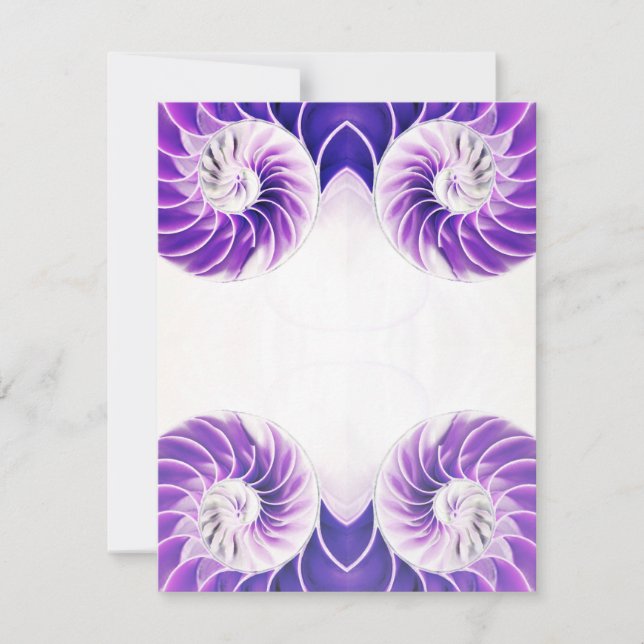 Purple Nautilus Shell Fibonacci Spiral  Holiday Card (Front)