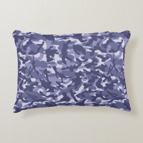 Purple Navy Camouflage   Accent Pillow