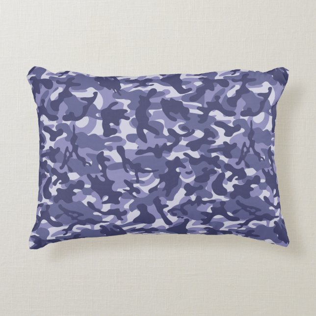 Purple Navy Camouflage   Accent Pillow (Front)