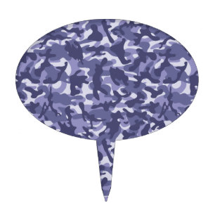 Purple Navy Camouflage   Cake Topper