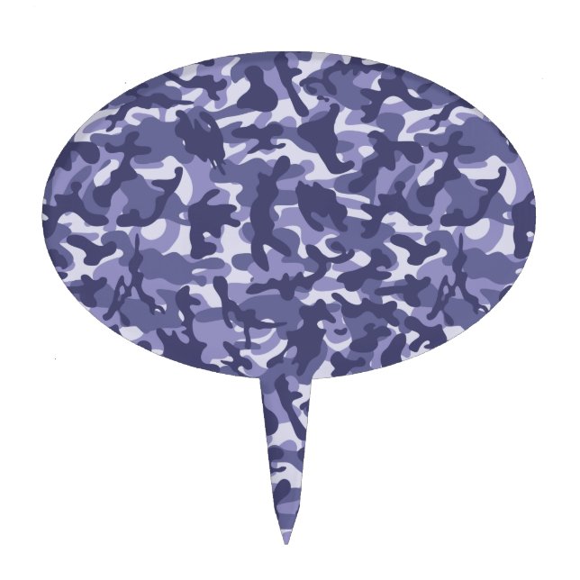 Purple Navy Camouflage   Cake Topper (Front)