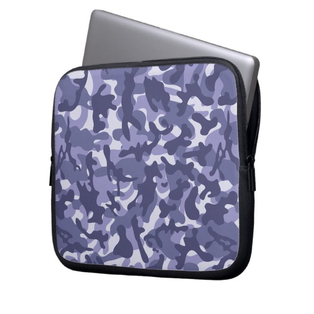 Purple Navy Camouflage  Laptop Sleeve (Front Left)