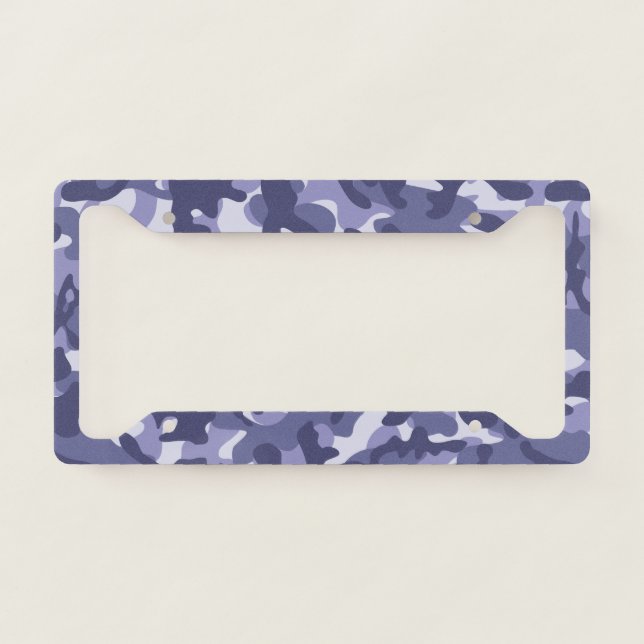 Purple Navy Camouflage License Plate Frame (Front)