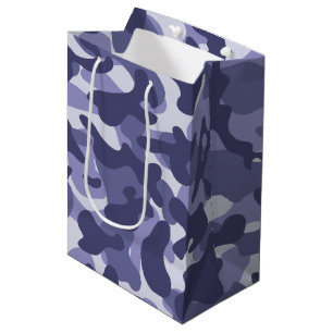 Purple Navy Camouflage Medium Gift Bag