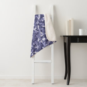 Purple Navy Camouflage Sherpa Blanket