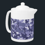 Purple Navy Camouflage  Teapot<br><div class="desc">Camouflage has become trendy and shows up in call colors.  This  will look fabulous on everything for .. from tissue paper to tennis shoes.. decoupage or gift wrapping.</div>