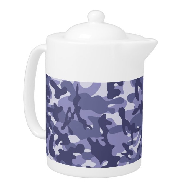 Purple Navy Camouflage  Teapot (Left)