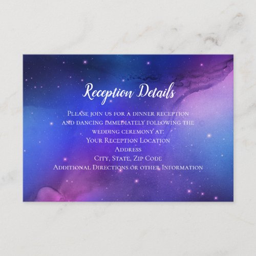 Purple Nebula Celestial Art Outer Space Wedding Enclosure Card